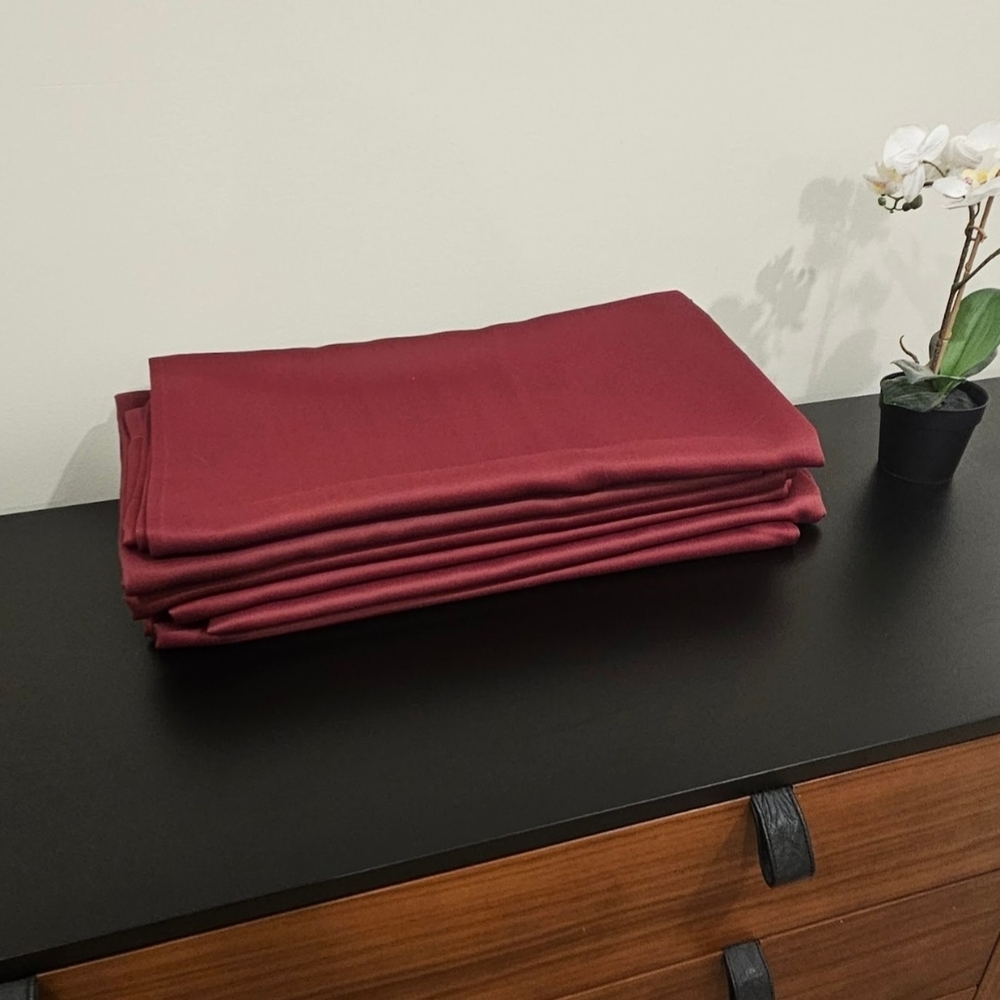 Burgundy Curtain Panels Set of 6 | 37” x 84” | Grommet Top